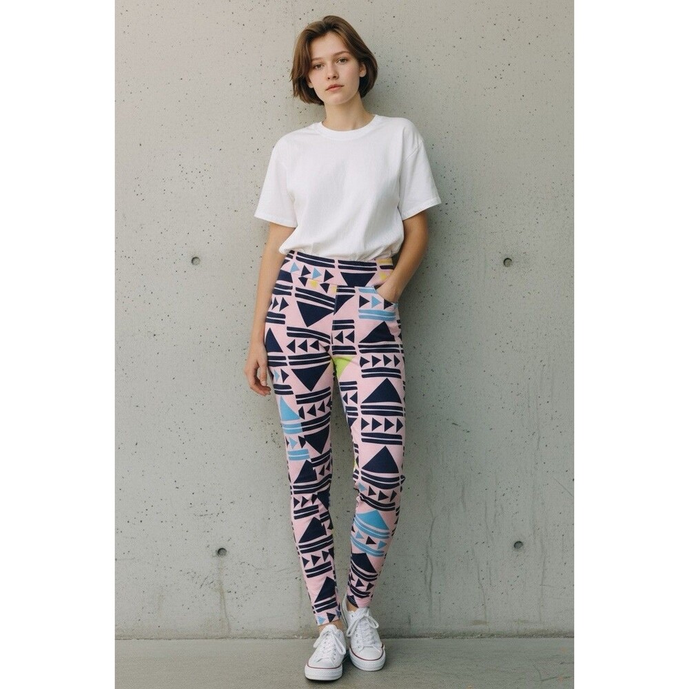 Lularoe Pink Geometric Leggings Plus Size Tall & Curvy Plus Size Women’s
